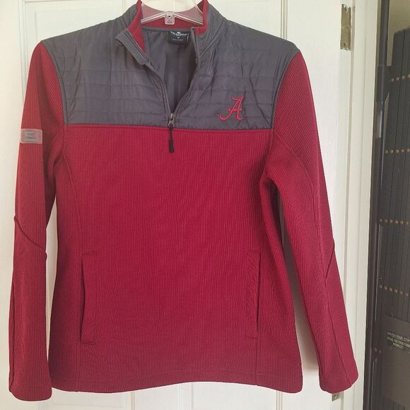 Alabama Crimson Tide Quarter Zip Pullover Corded Fleece and Quilting Mens sz M - Picture 14 of 15